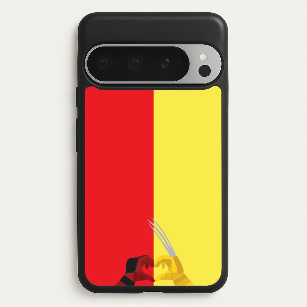 Red And Yellow Heroes Love Heart - Marvel Phone Case for Google Pixel 9 Pro XL