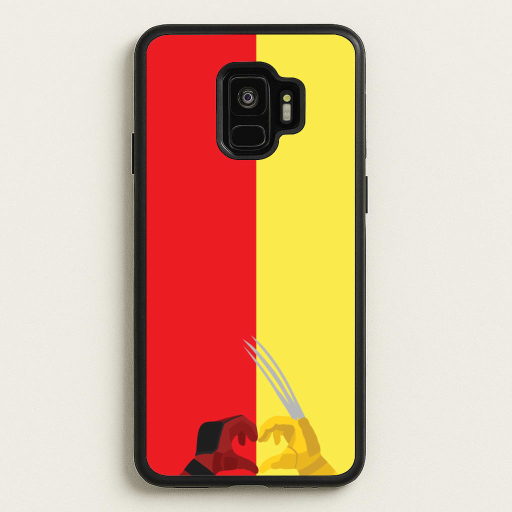 Red And Yellow Heroes Love Heart - Marvel Phone Case for Galaxy S9