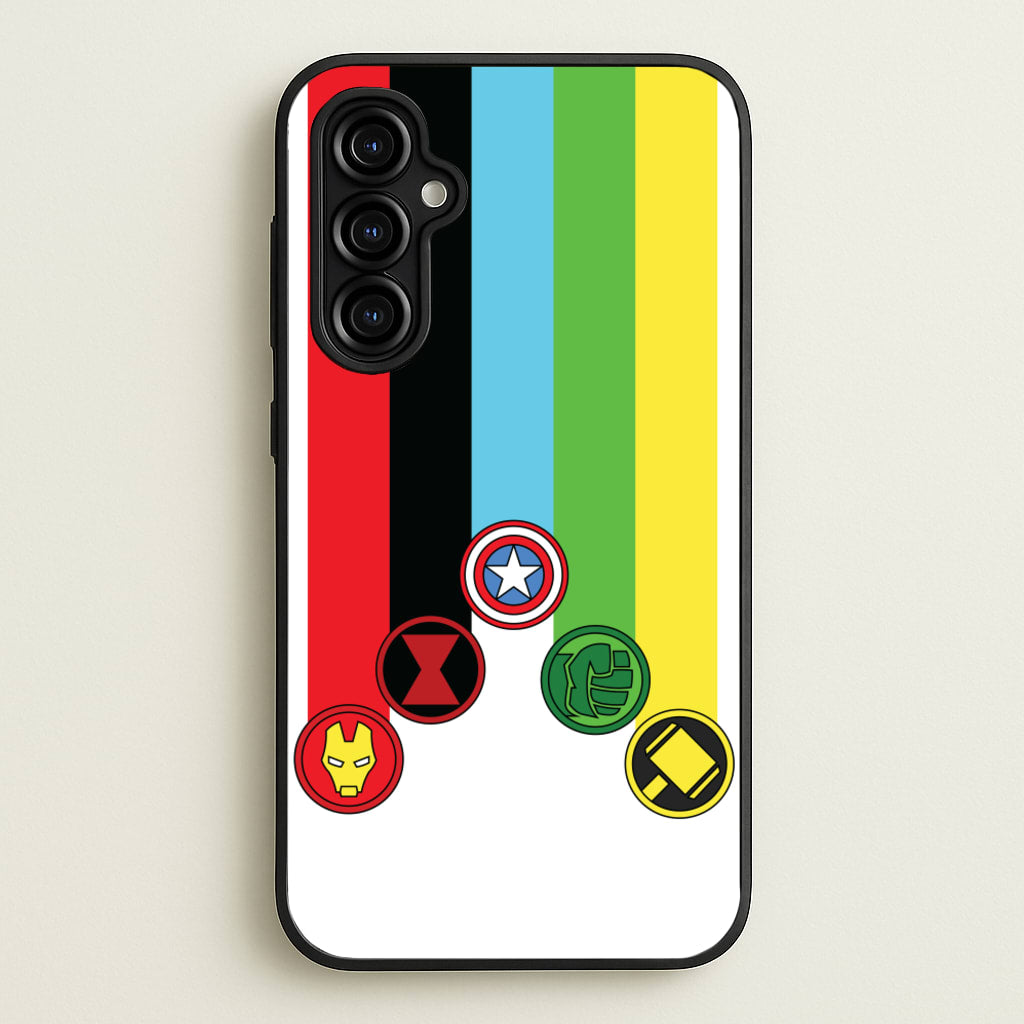 Superhero Team Colourful Symbols - Marvel Phone Case for Galaxy A54