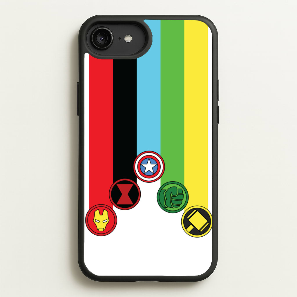 Superhero Team Colourful Symbols - Marvel Phone Case for iPhone 6 Plus / 7 Plus / 8 Plus