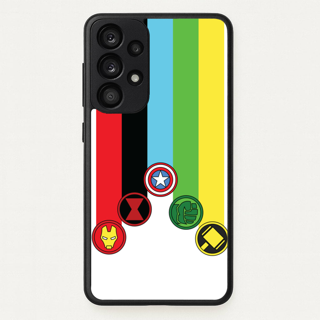 Superhero Team Colourful Symbols - Marvel Phone Case for Galaxy A53