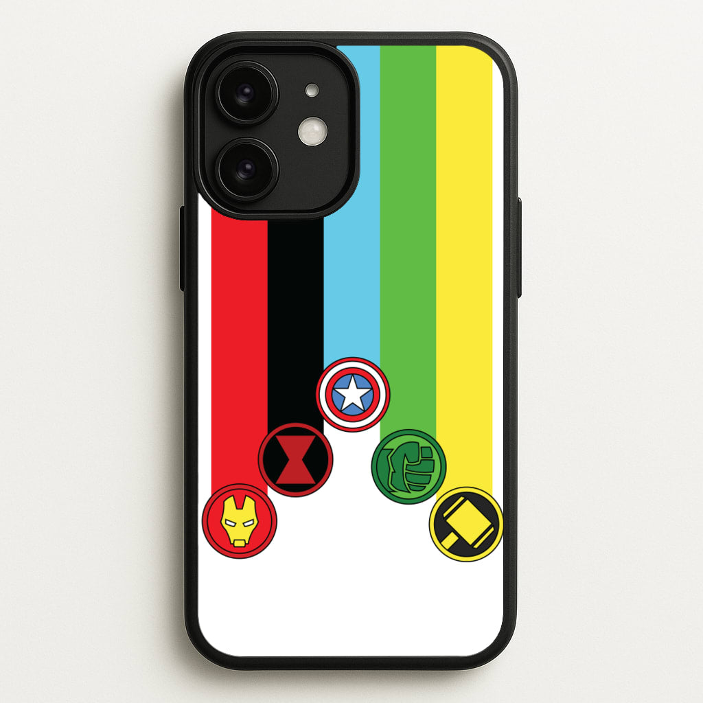 Superhero Team Colourful Symbols - Marvel Phone Case for iPhone 11