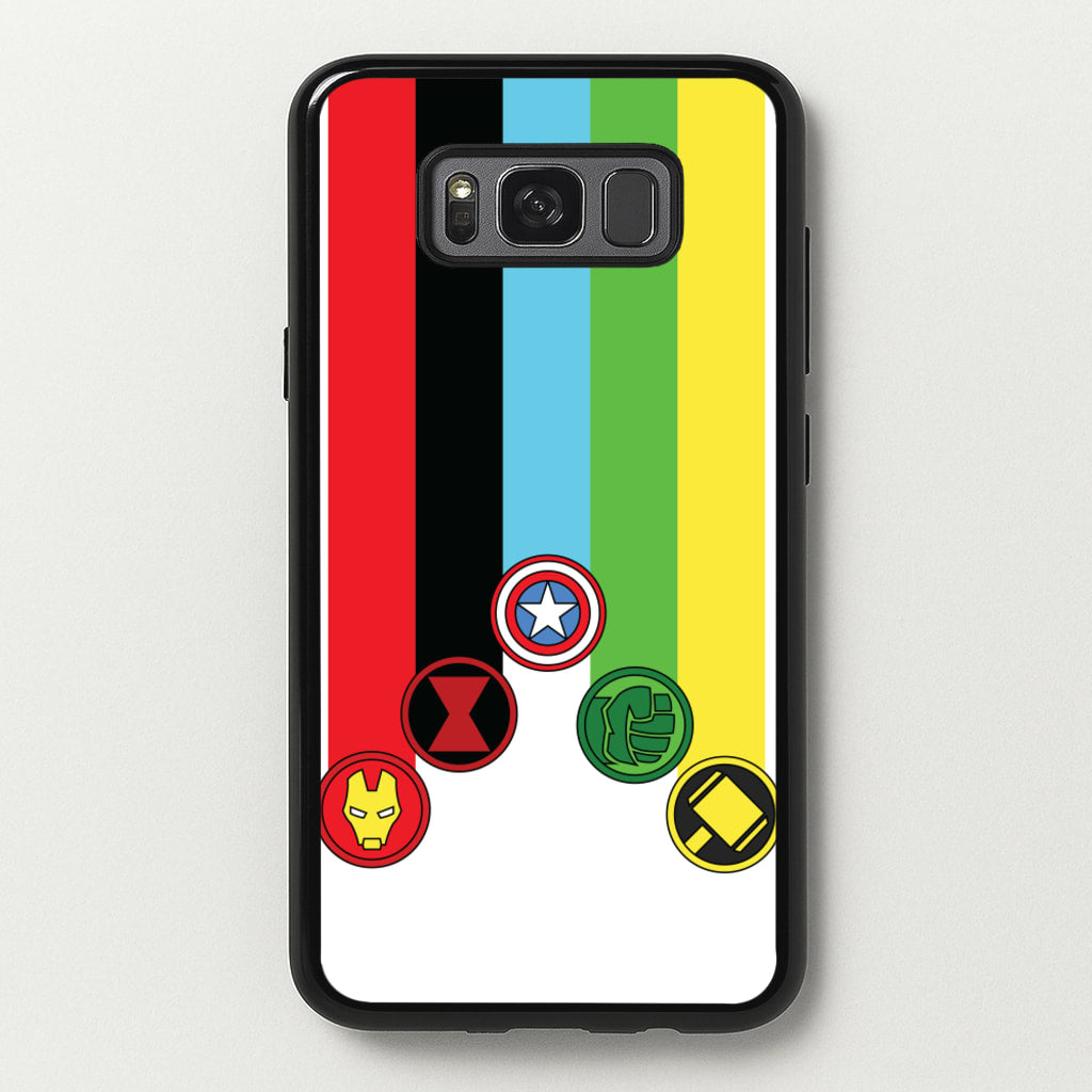 Superhero Team Colourful Symbols - Marvel Phone Case for Galaxy S8 Plus