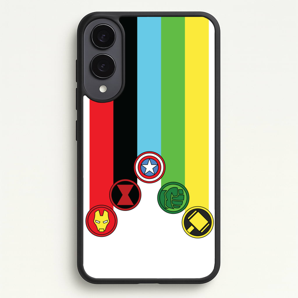 Superhero Team Colourful Symbols - Marvel Phone Case for Galaxy S25 Edge