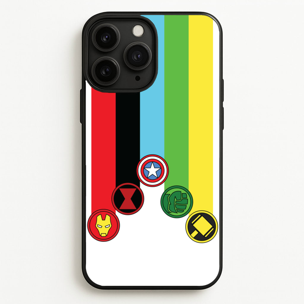 Superhero Team Colourful Symbols - Marvel Phone Case for iPhone 11 Pro