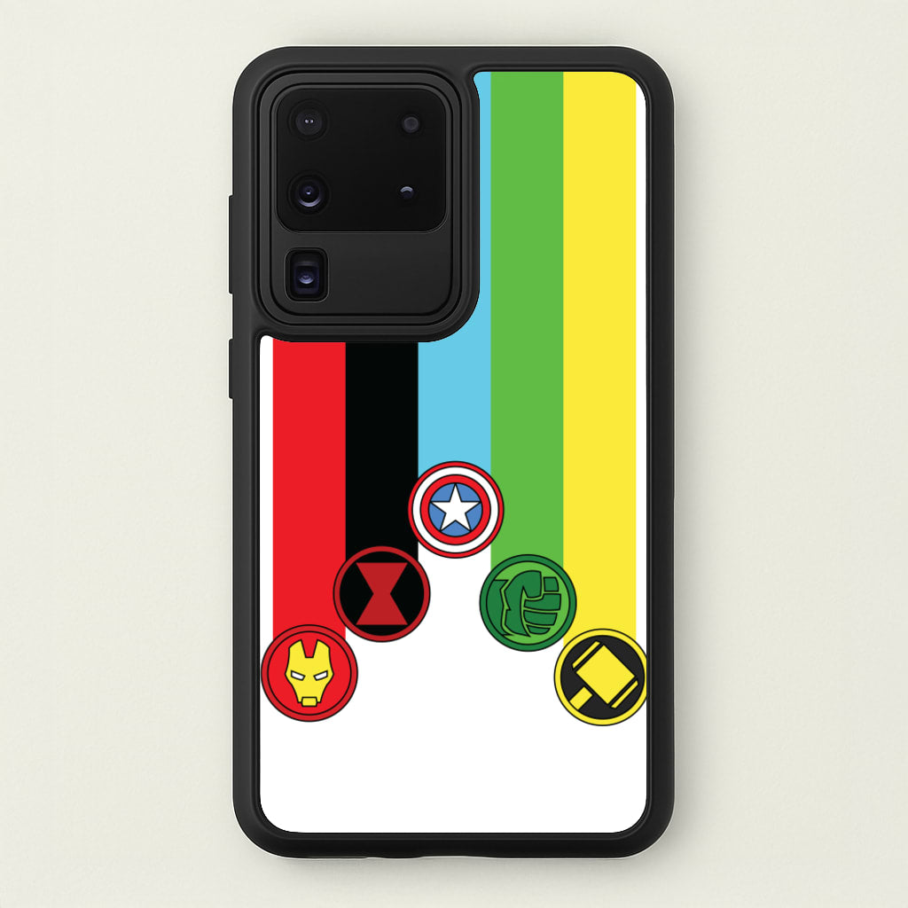 Superhero Team Colourful Symbols - Marvel Phone Case for Galaxy S20 Ultra