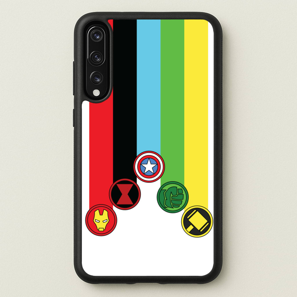 Superhero Team Colourful Symbols - Marvel Phone Case for Huawei P20 Pro