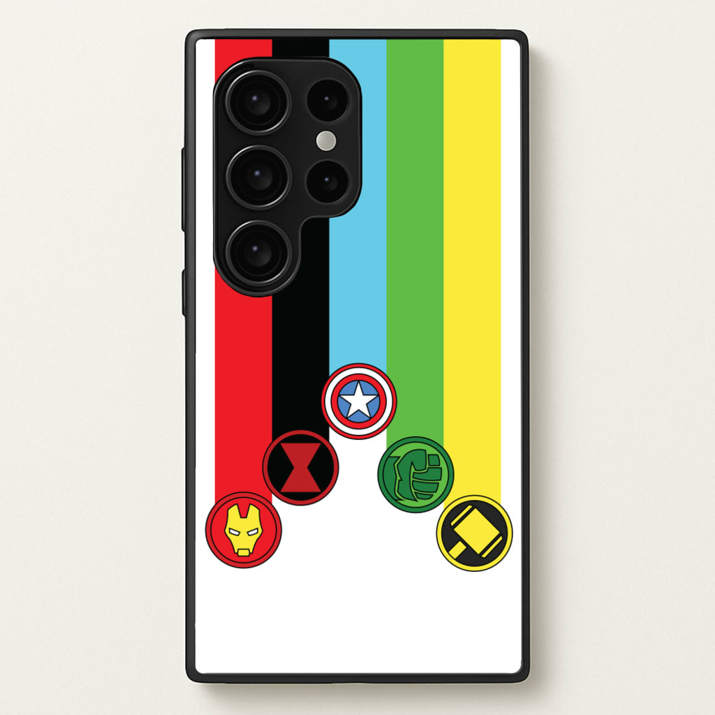 Superhero Team Colourful Symbols - Marvel Phone Case for Galaxy S24 Ultra