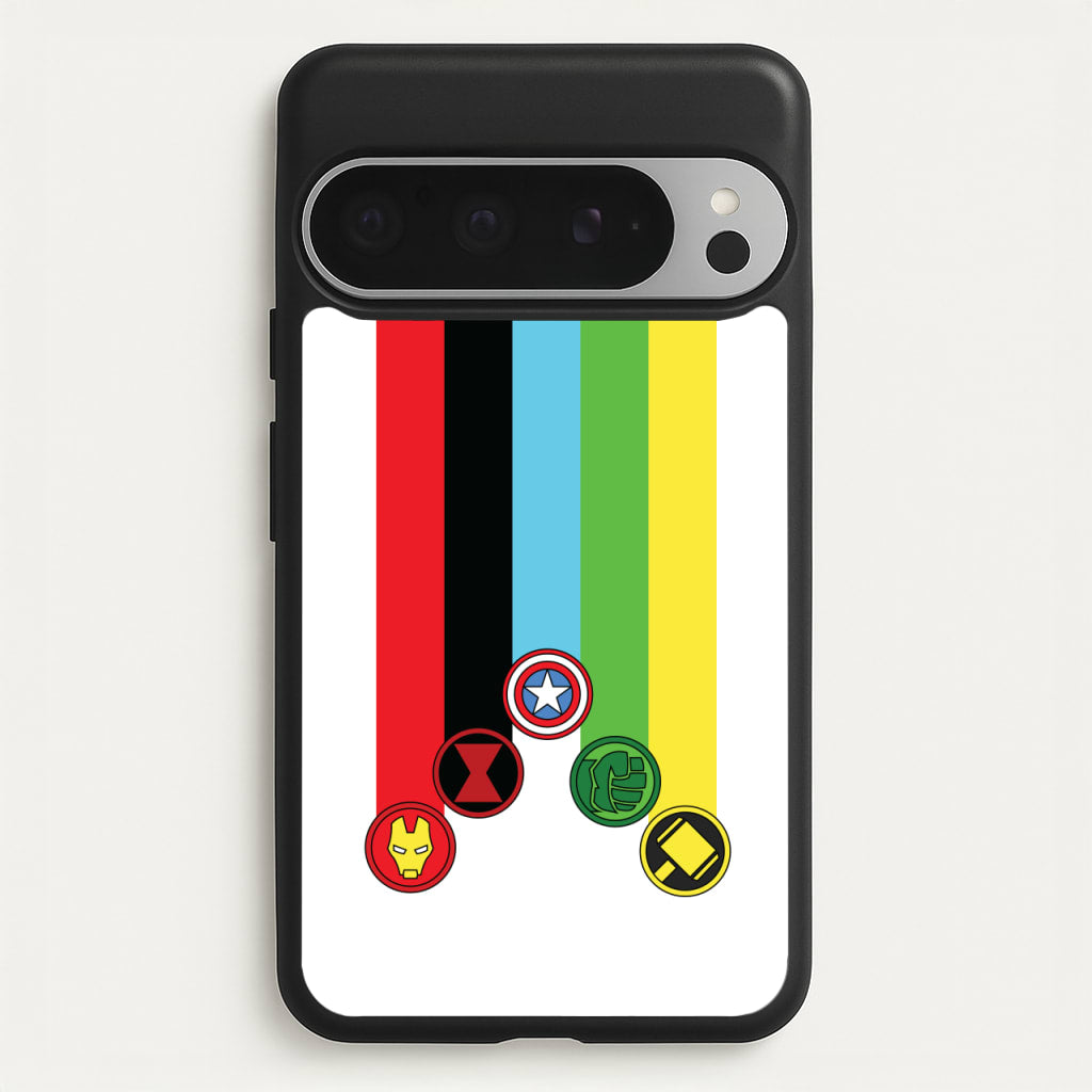 Superhero Team Colourful Symbols - Marvel Phone Case for Google Pixel 9 Pro XL