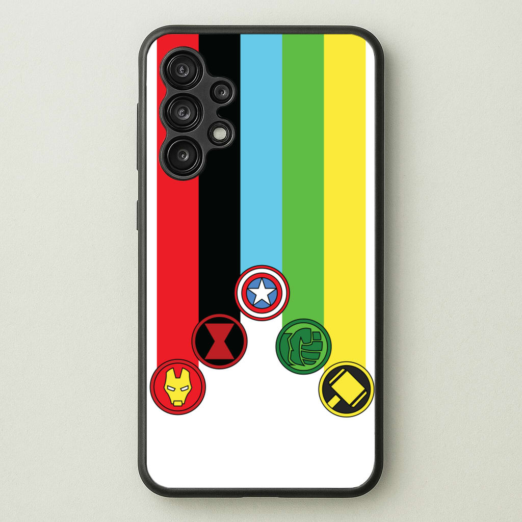 Superhero Team Colourful Symbols - Marvel Phone Case for Galaxy A13