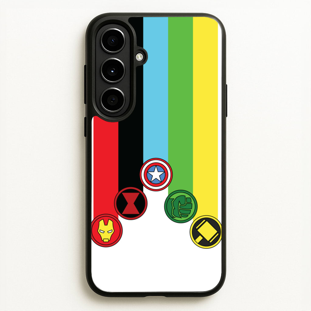 Superhero Team Colourful Symbols - Marvel Phone Case for Galaxy A56