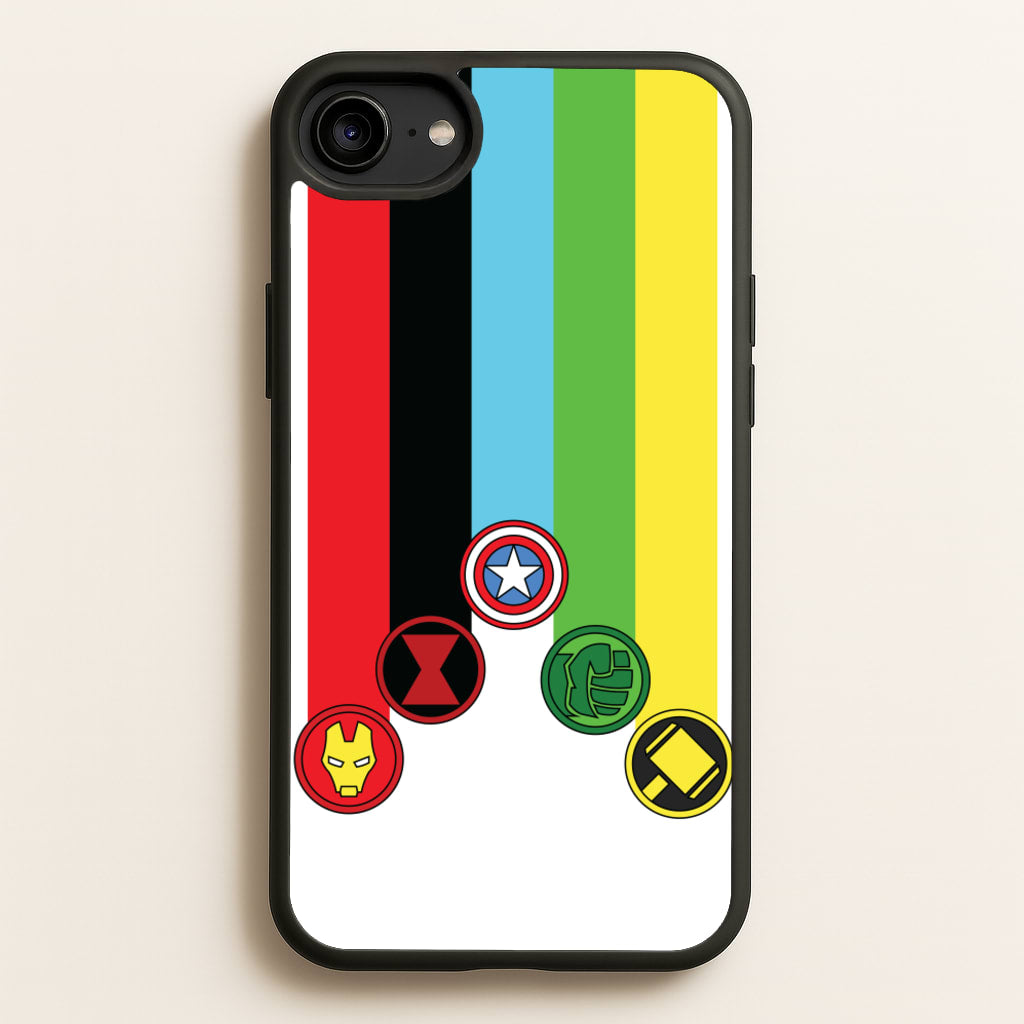 Superhero Team Colourful Symbols - Marvel Phone Case for iPhone 6 / 7 / 8 / SE
