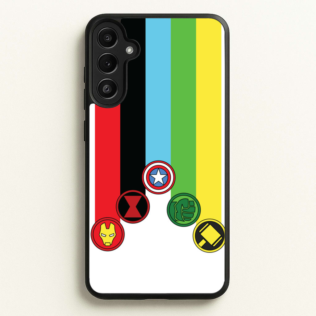 Superhero Team Colourful Symbols - Marvel Phone Case for Galaxy A36
