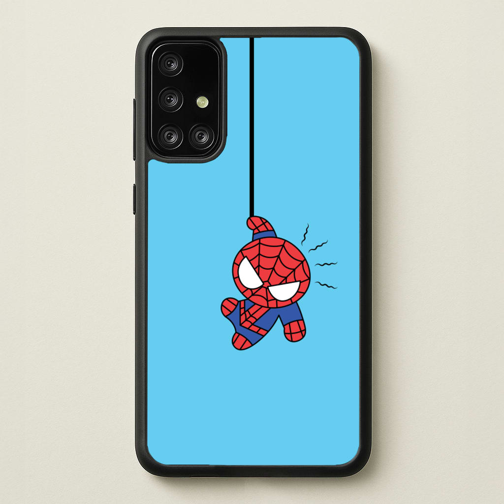 Blue Hanging Spider Hero - Marvel Phone Case for Galaxy A71