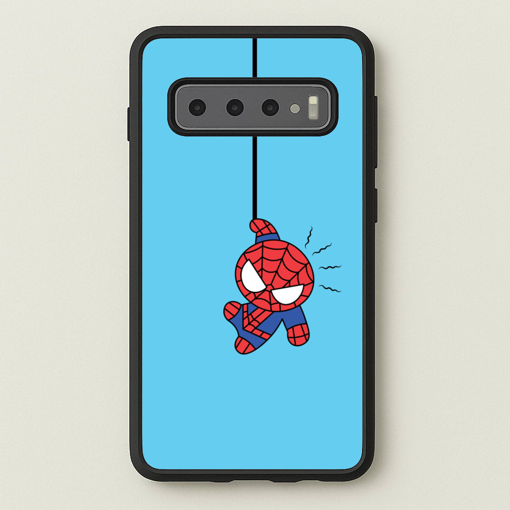 Blue Hanging Spider Hero - Marvel Phone Case for Galaxy S10 Plus