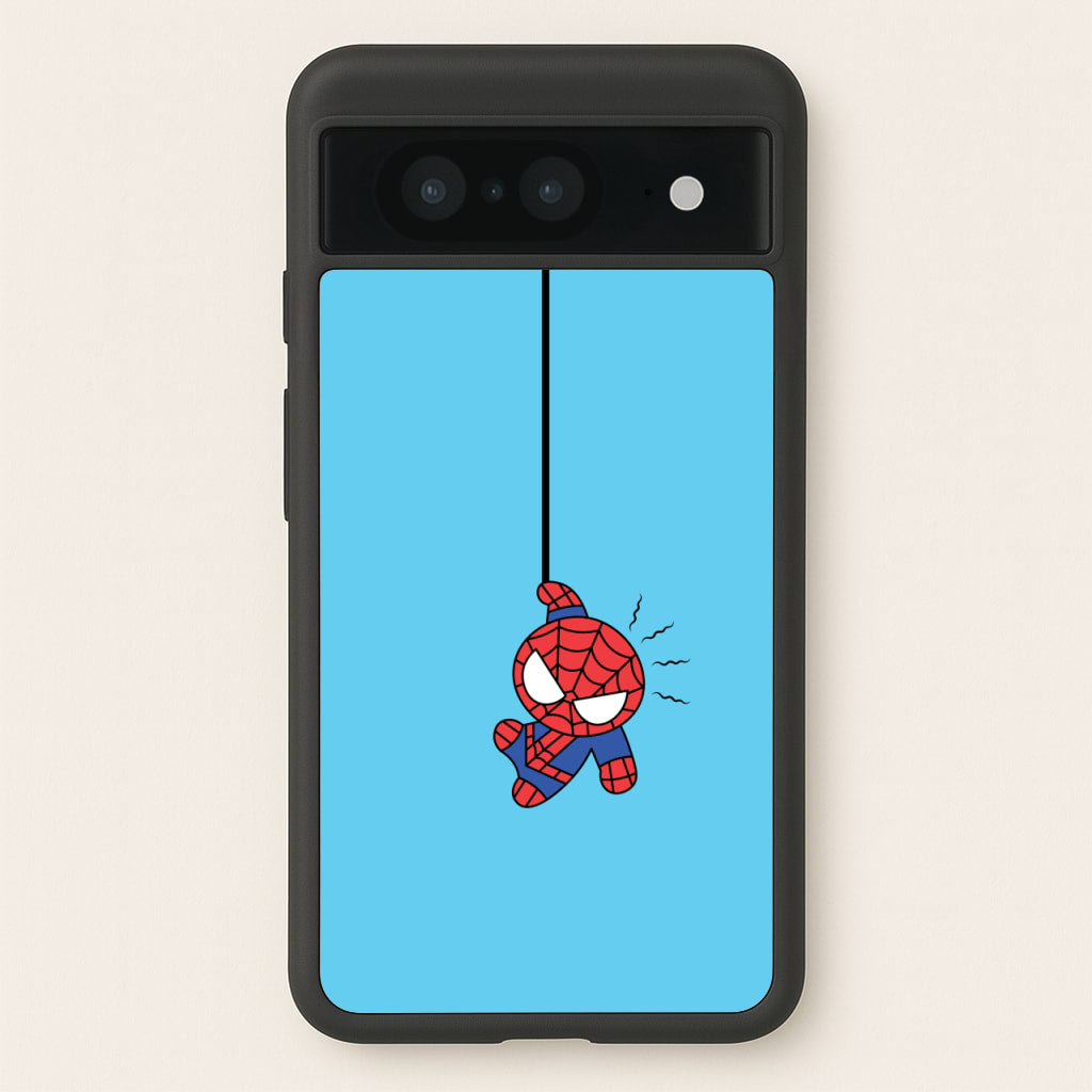 Blue Hanging Spider Hero - Marvel Phone Case for Google Pixel 8