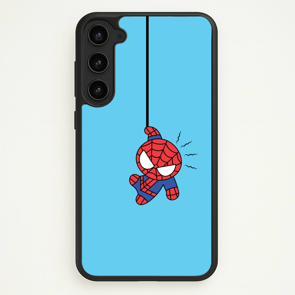 Blue Hanging Spider Hero - Marvel Phone Case for Galaxy S23