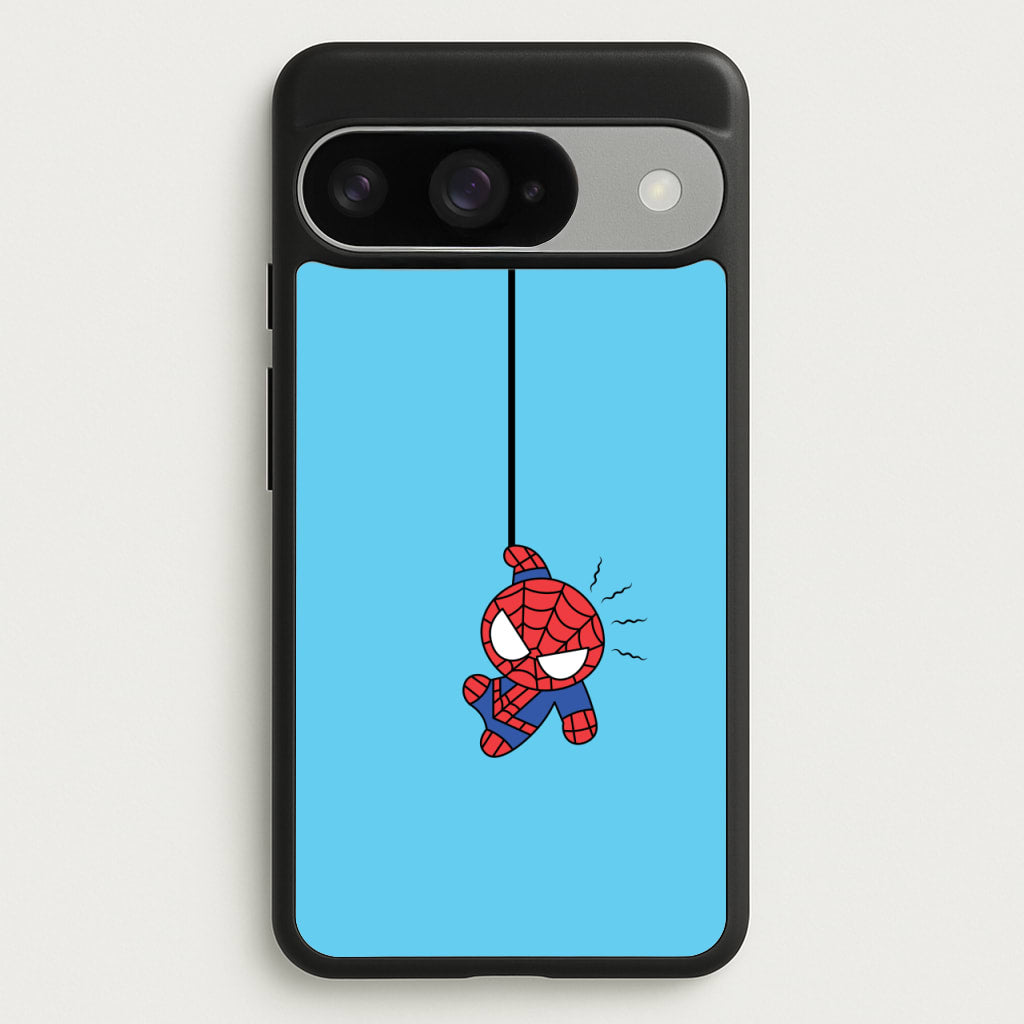 Blue Hanging Spider Hero Phone Case for Google Pixel 10 / 10 Pro