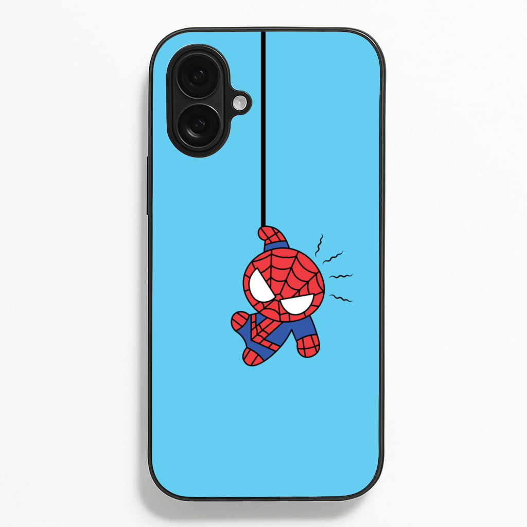Blue Hanging Spider Hero - Marvel Phone Case for iPhone 16 Plus