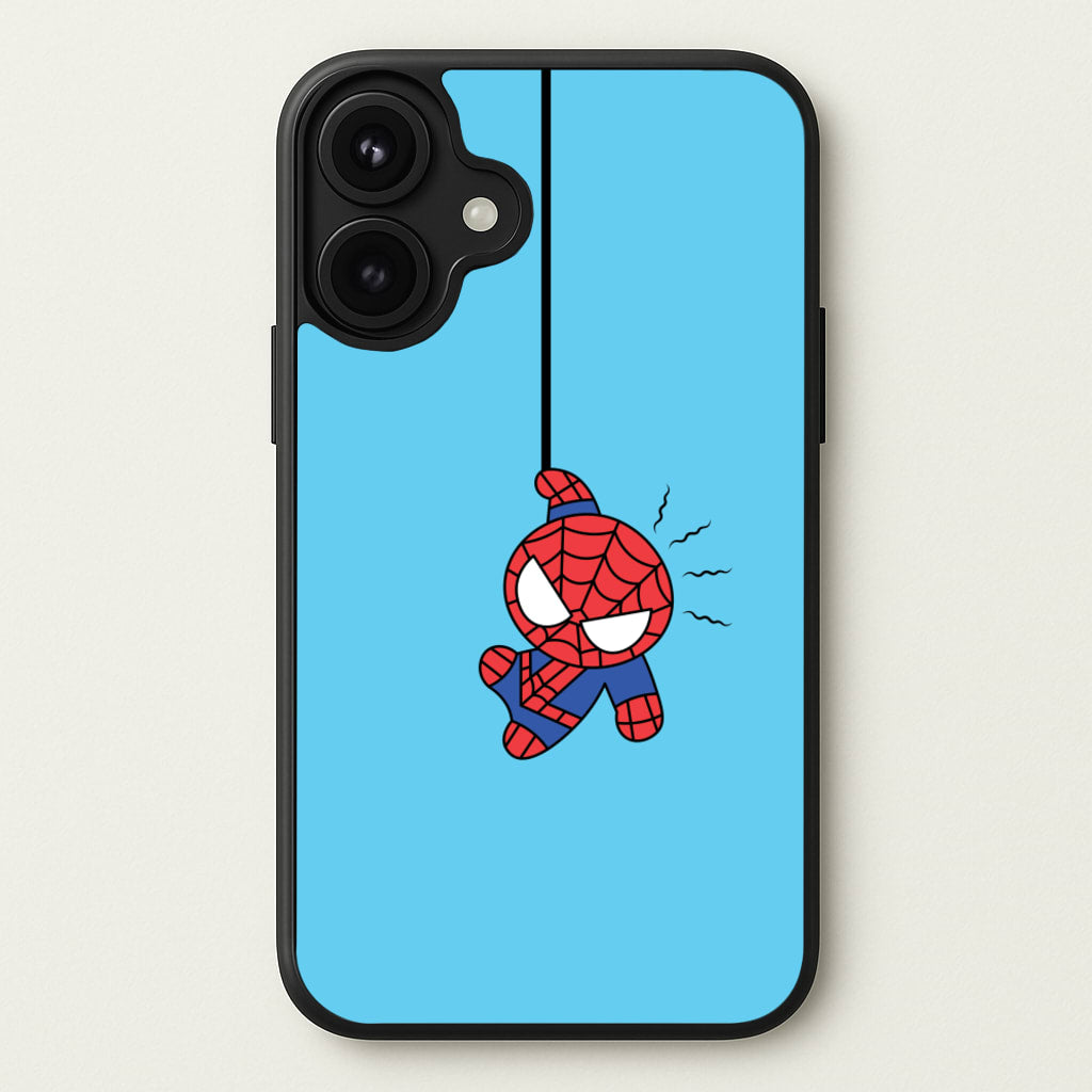 Blue Hanging Spider Hero Phone Case for iPhone 17