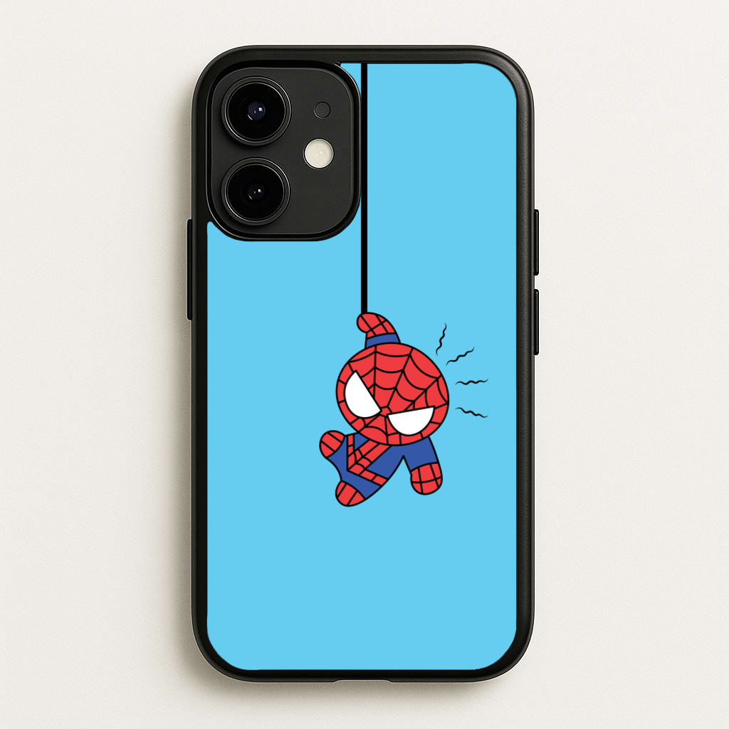 Blue Hanging Spider Hero - Marvel Phone Case for iPhone 12 Mini