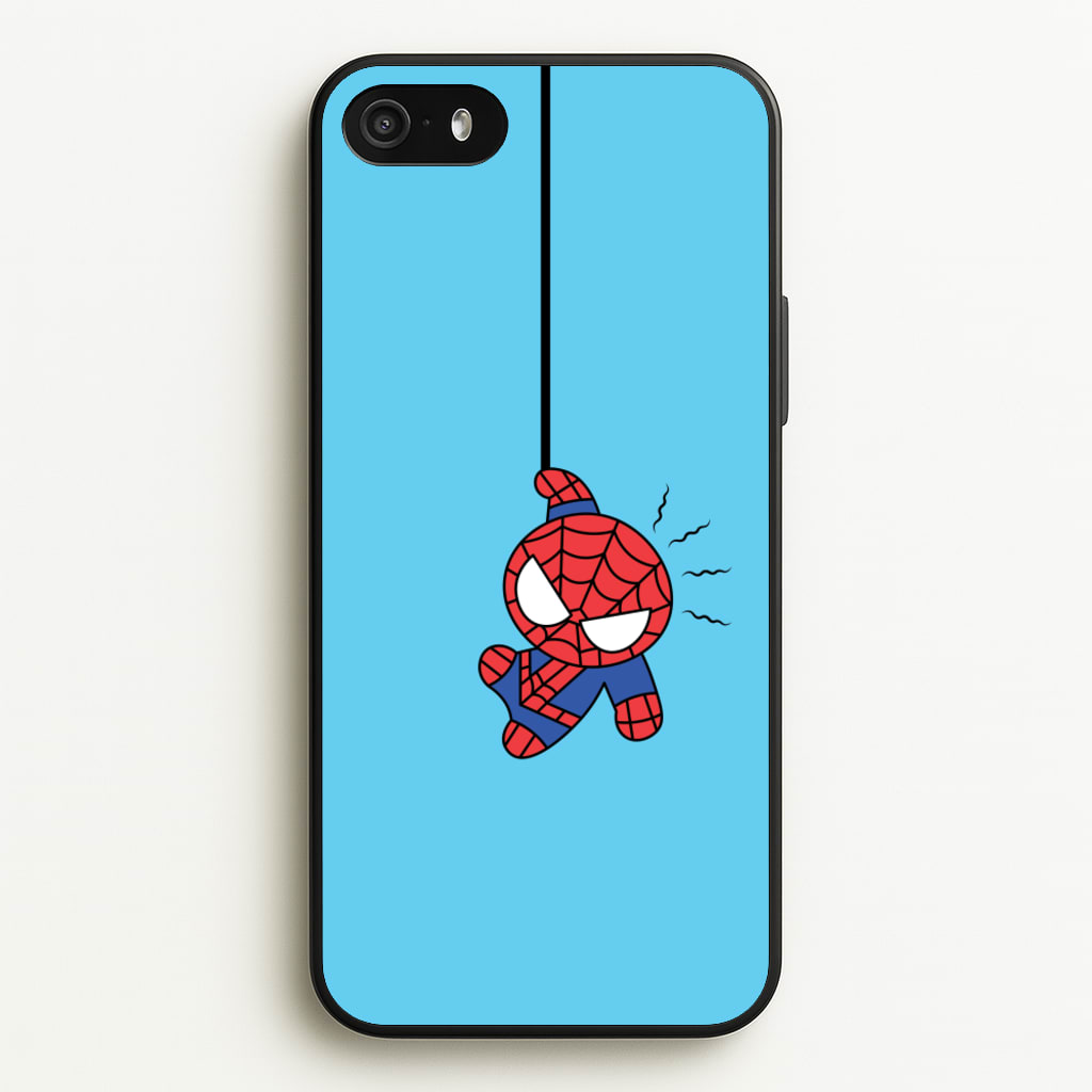 Blue Hanging Spider Hero - Marvel Phone Case for iPhone 5 / 5s / SE 2016