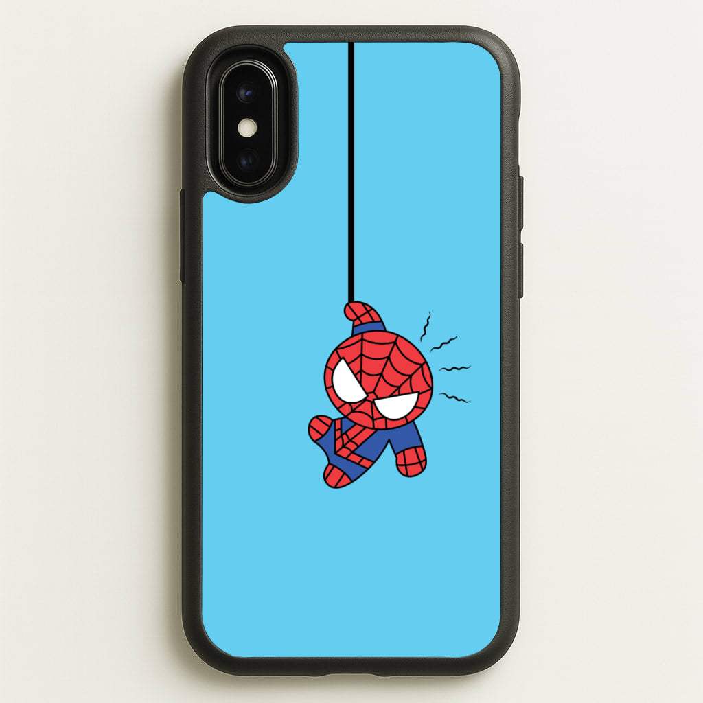 Blue Hanging Spider Hero - Marvel Phone Case for iPhone X / XS