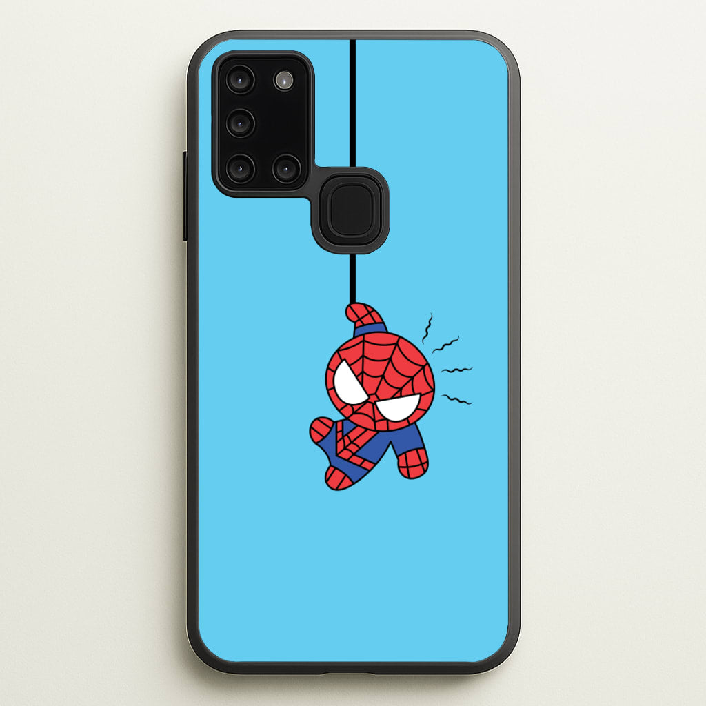 Blue Hanging Spider Hero - Marvel Phone Case for Galaxy A21s