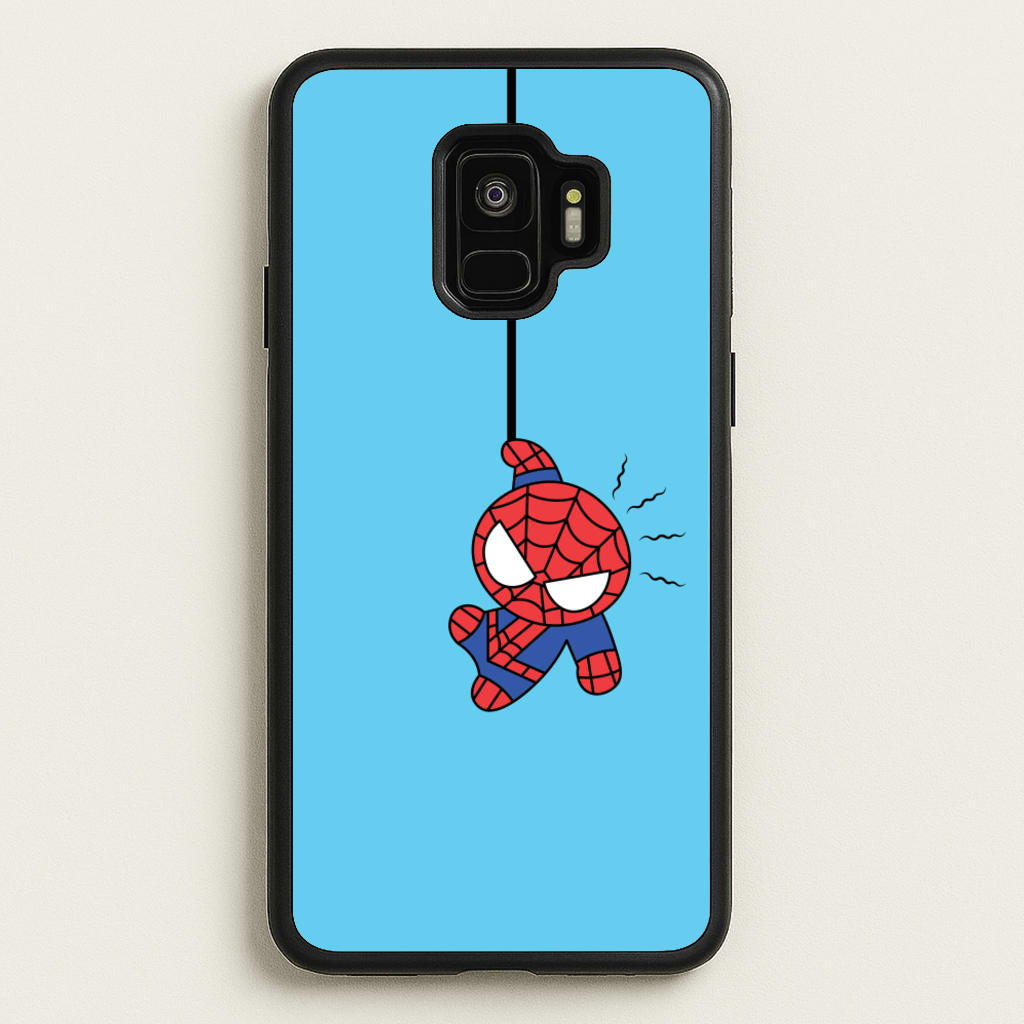 Blue Hanging Spider Hero - Marvel Phone Case for Galaxy S9