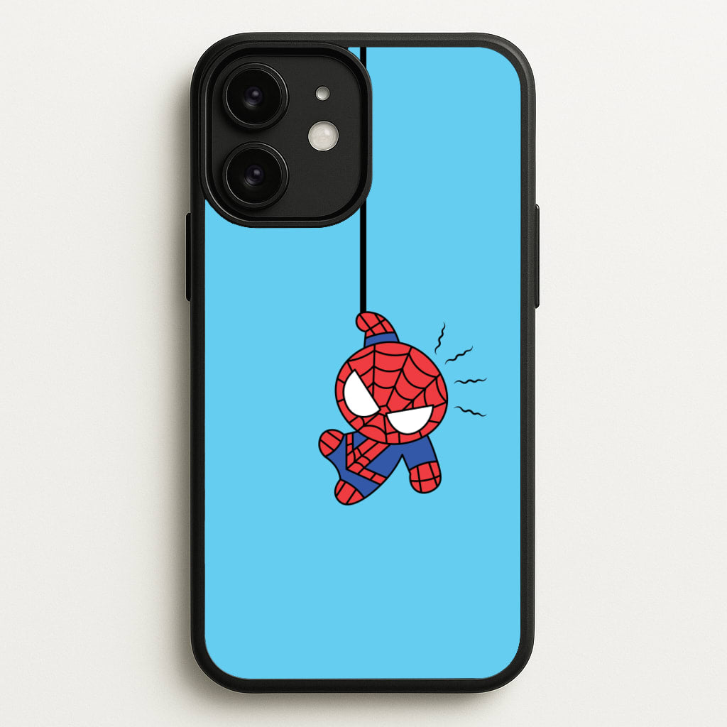 Blue Hanging Spider Hero - Marvel Phone Case for iPhone 11