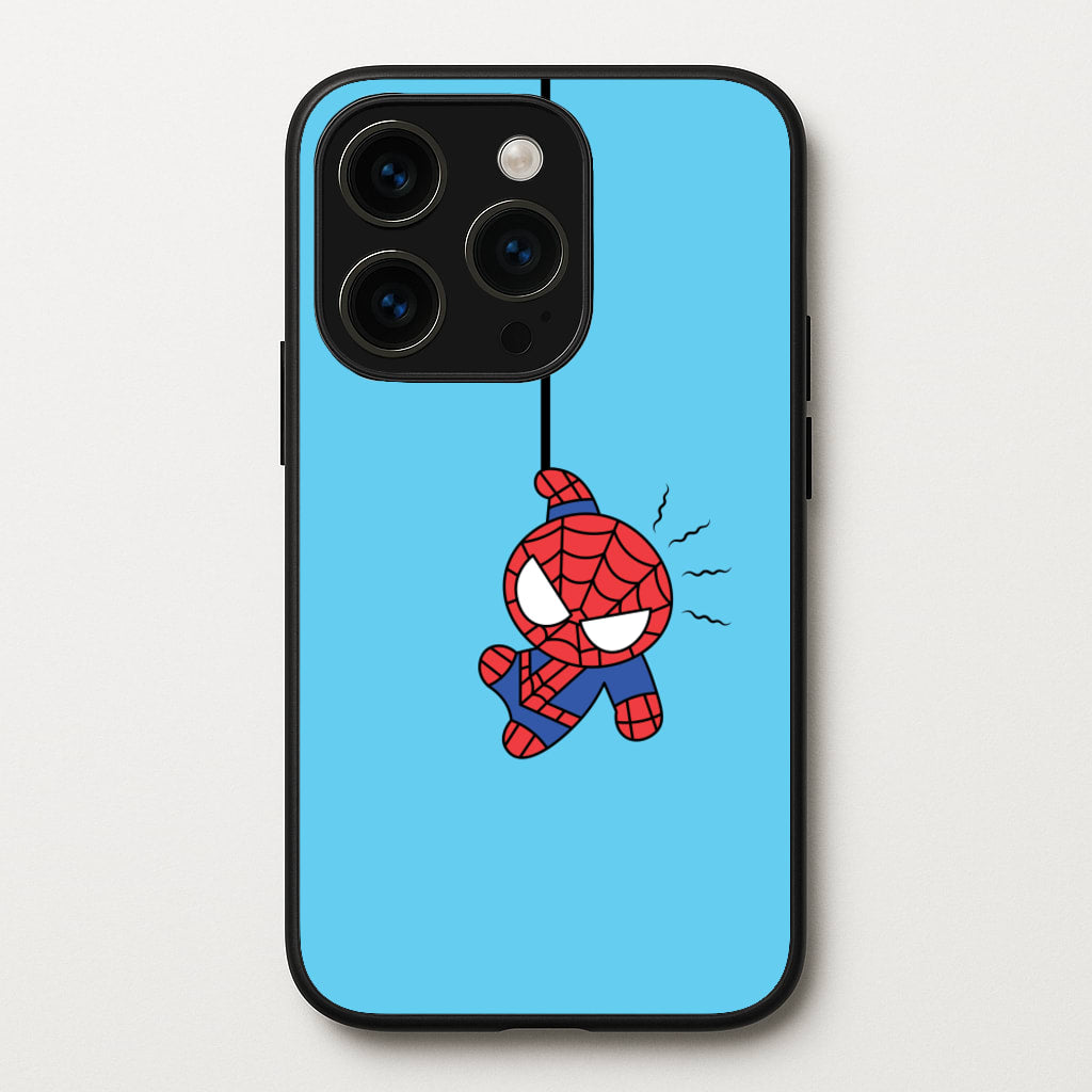 Blue Hanging Spider Hero - Marvel Phone Case for iPhone 15 Pro