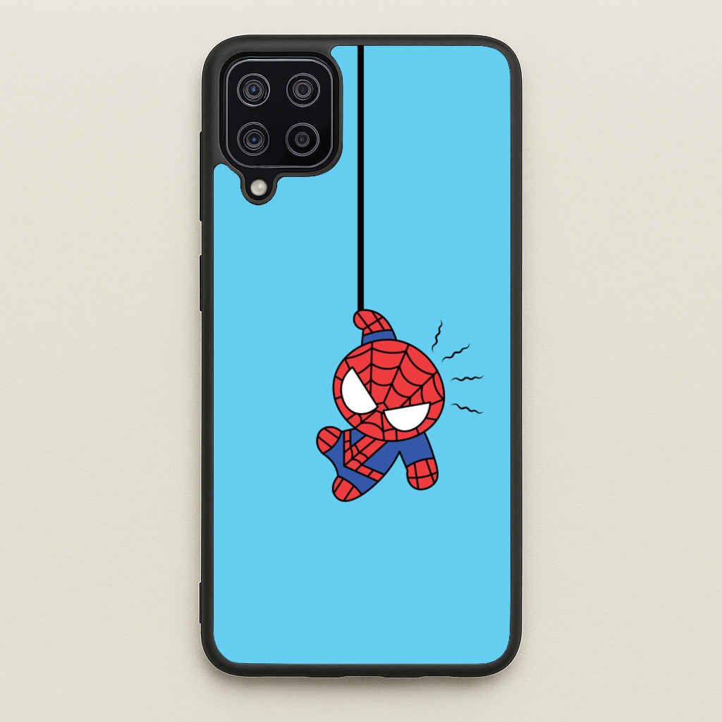 Blue Hanging Spider Hero - Marvel Phone Case for Galaxy A12