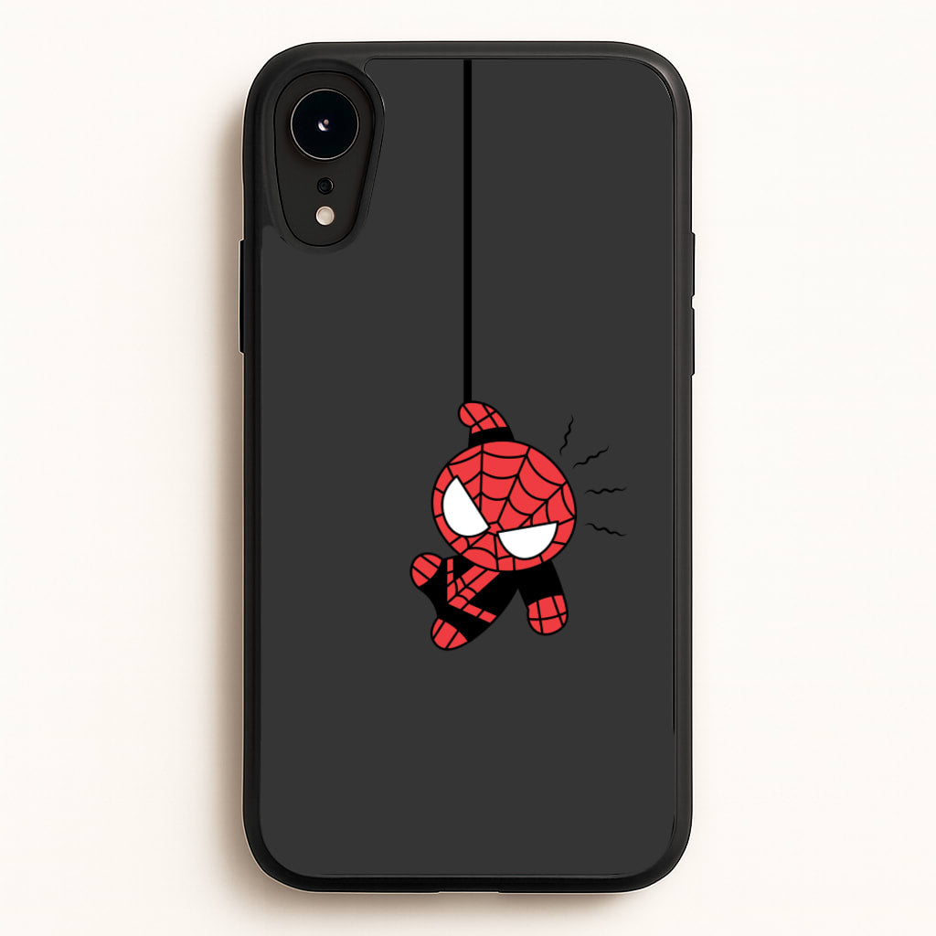 Gray Hanging Spider Hero - Marvel Phone Case for iPhone XR