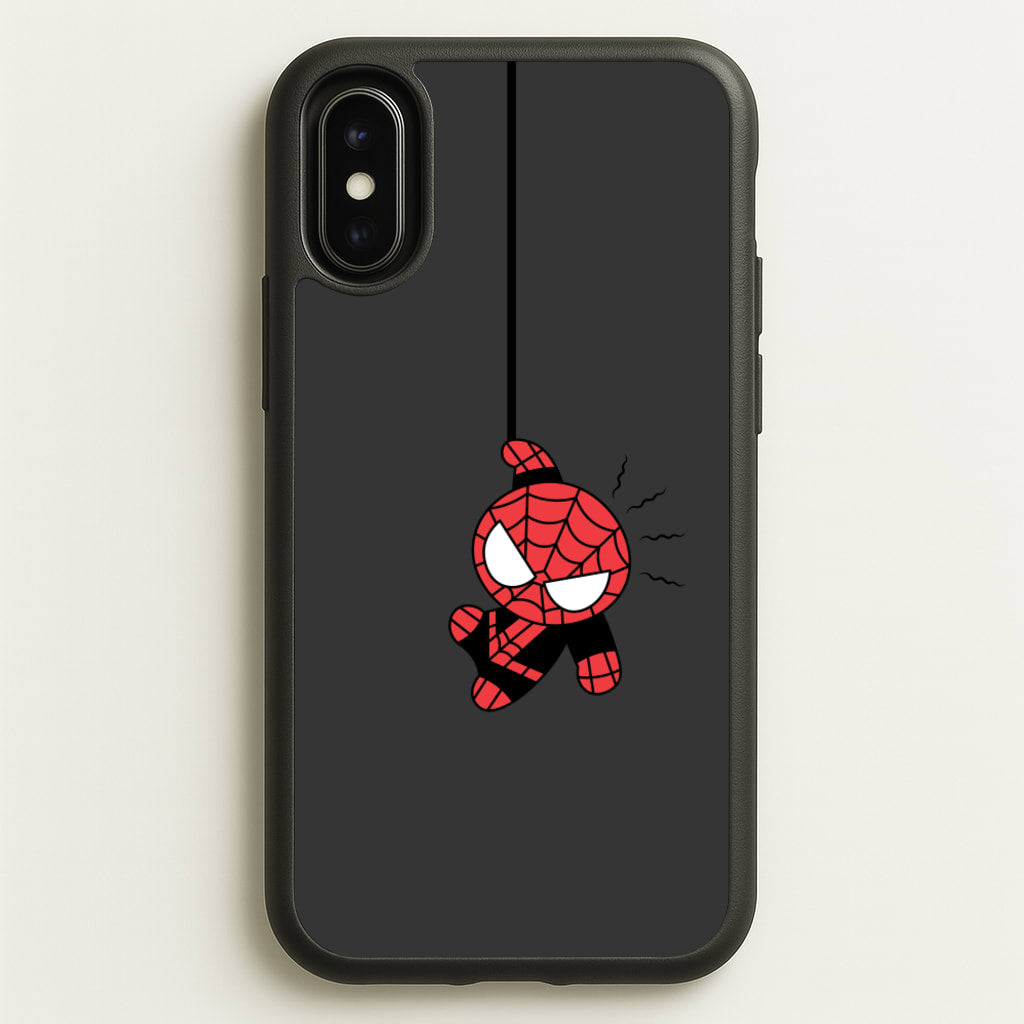 Gray Hanging Spider Hero - Marvel Phone Case for iPhone X / XS