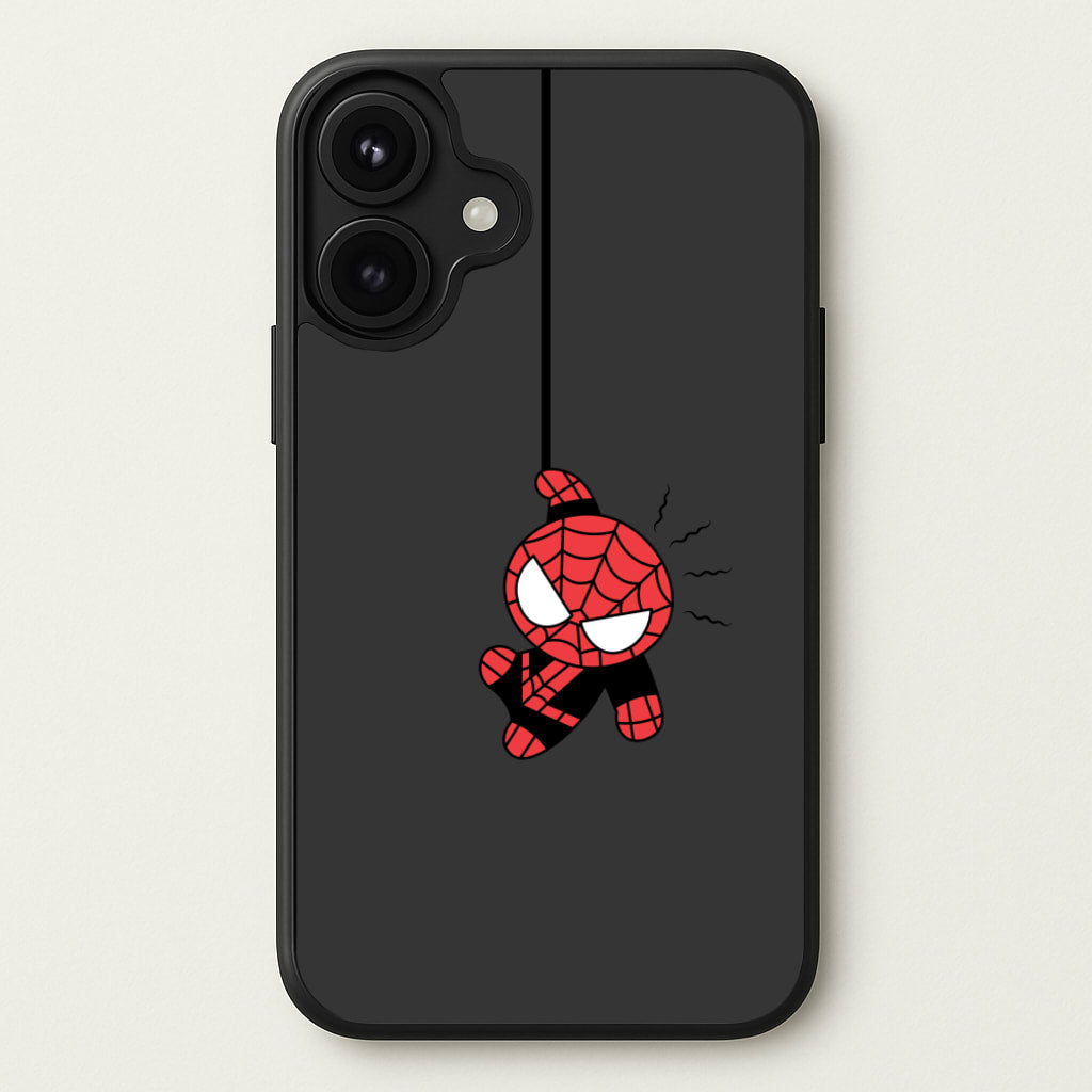 Gray Hanging Spider Hero Phone Case for iPhone 17