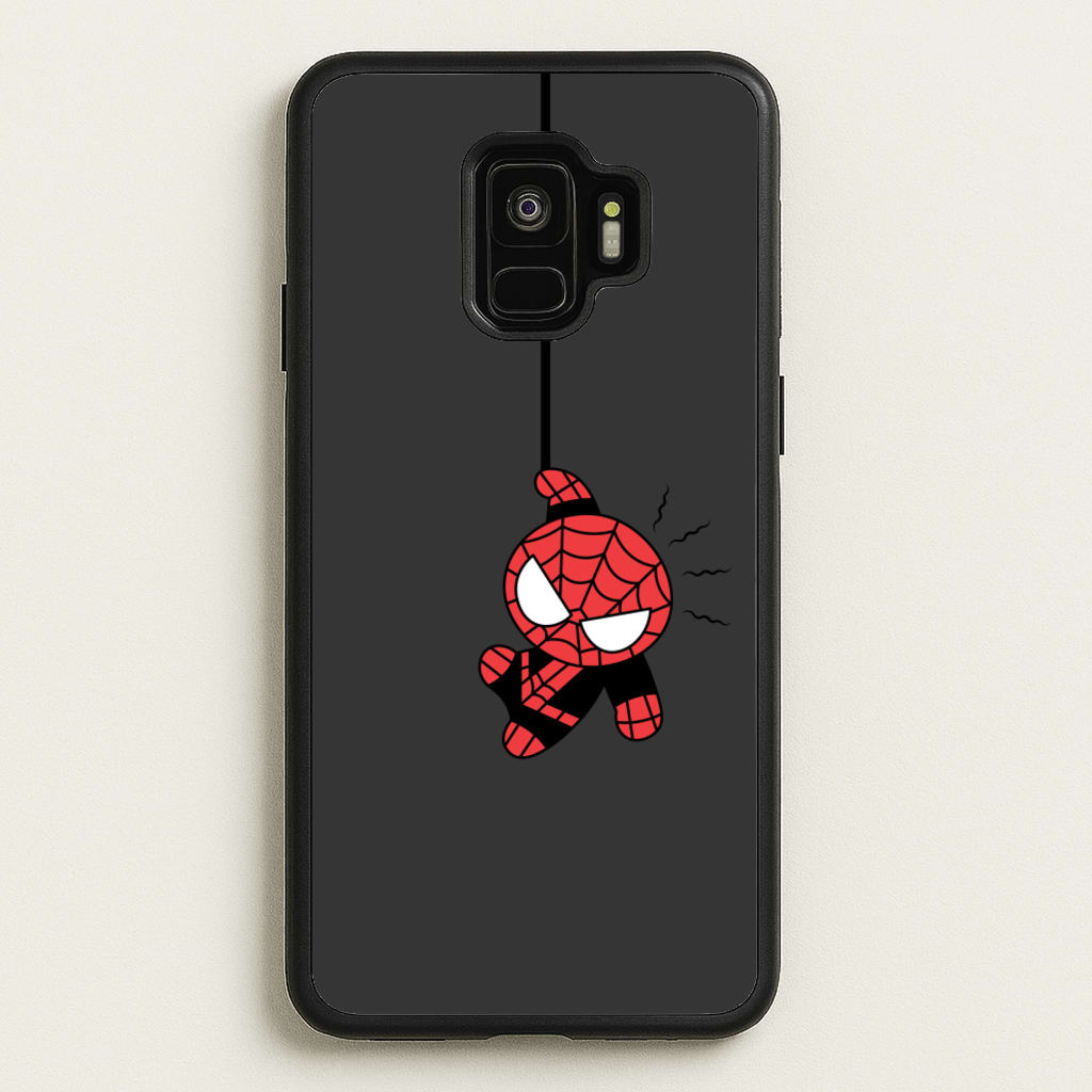 Gray Hanging Spider Hero - Marvel Phone Case for Galaxy S9
