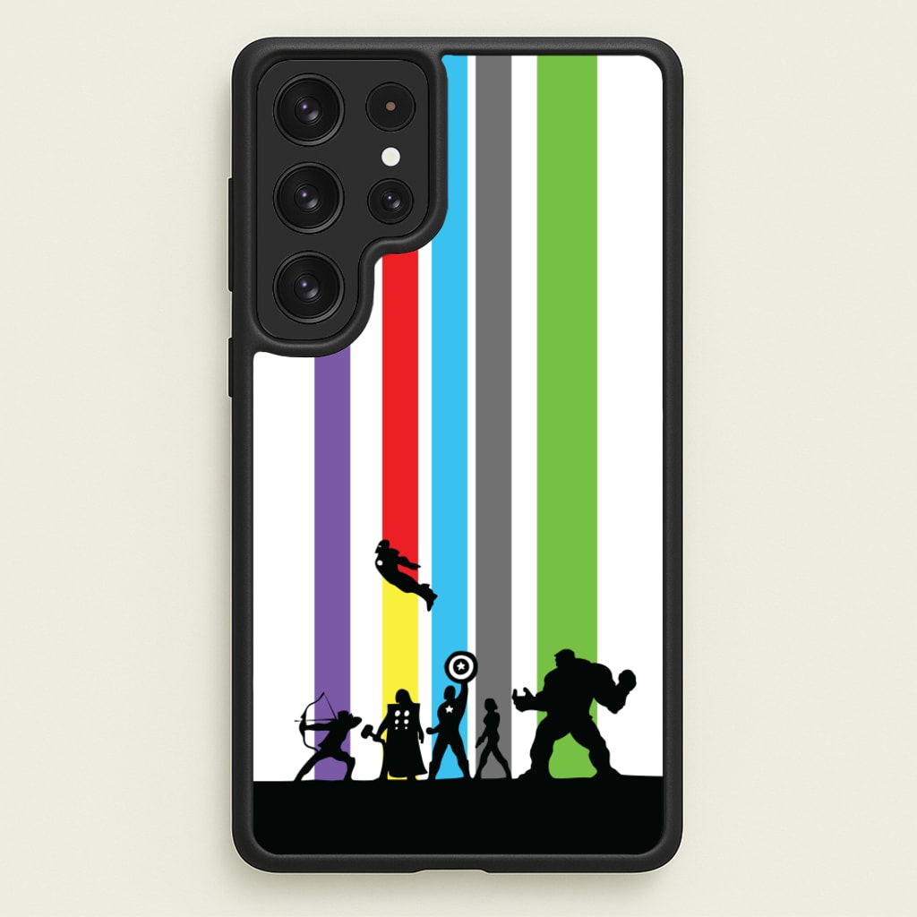 Superhero Team Silhouette - Marvel Phone Case for Galaxy S22 Ultra