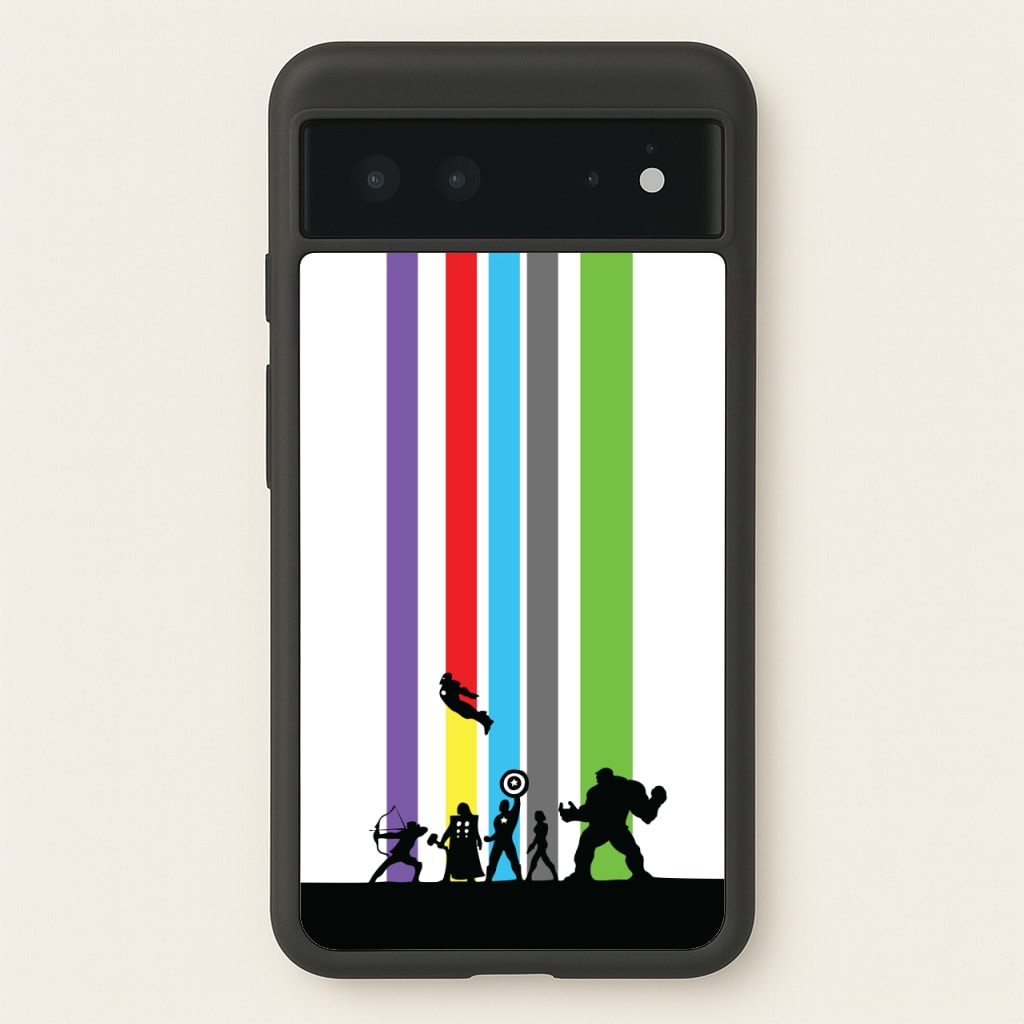 Superhero Team Silhouette - Marvel Phone Case for Google Pixel 6