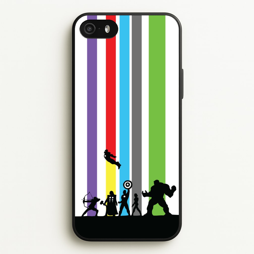 Superhero Team Silhouette - Marvel Phone Case for iPhone 5 / 5s / SE 2016