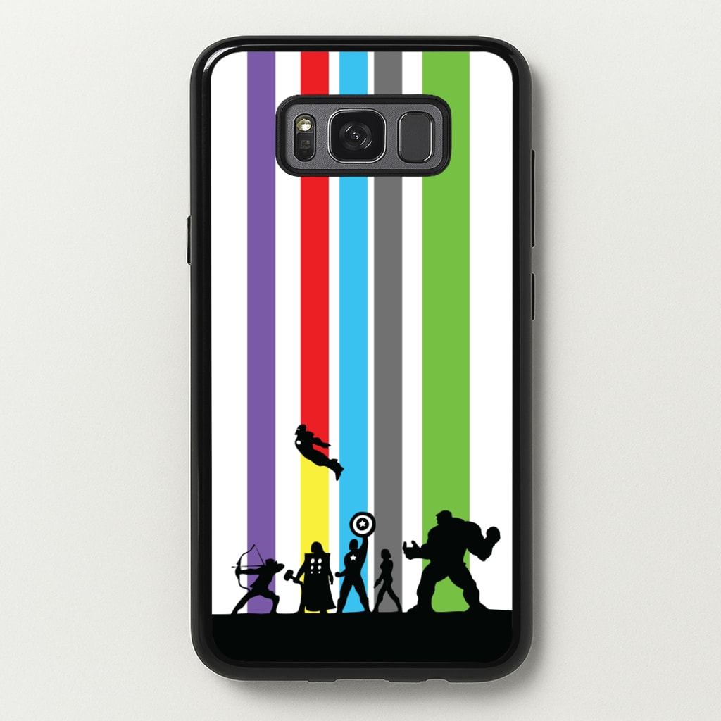 Superhero Team Silhouette - Marvel Phone Case for Galaxy S8