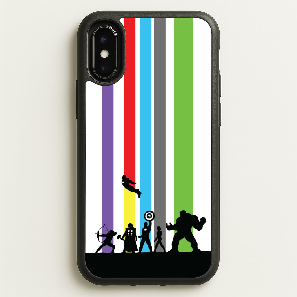 Superhero Team Silhouette - Marvel Phone Case for iPhone X / XS