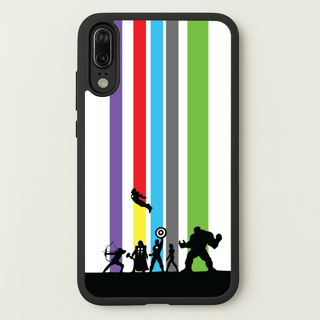 Superhero Team Silhouette - Marvel Phone Case for Huawei P20