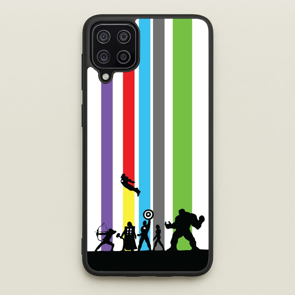 Superhero Team Silhouette - Marvel Phone Case for Galaxy A12