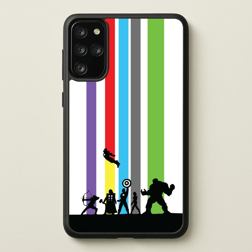 Superhero Team Silhouette - Marvel Phone Case for Galaxy S20 Plus