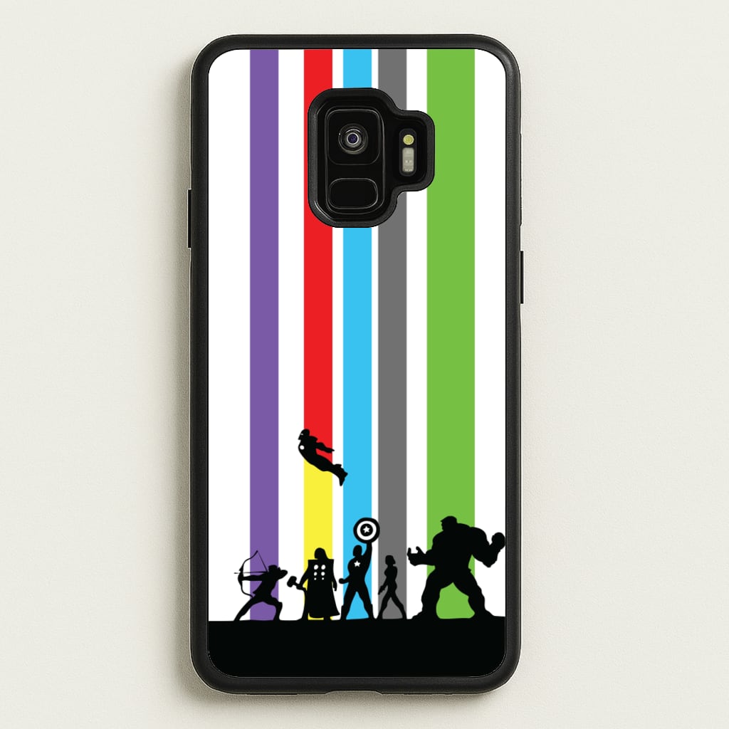 Superhero Team Silhouette - Marvel Phone Case for Galaxy S9