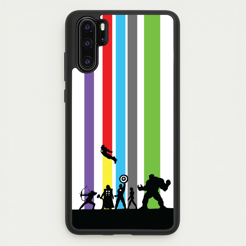Superhero Team Silhouette - Marvel Phone Case for Huawei P30 Pro