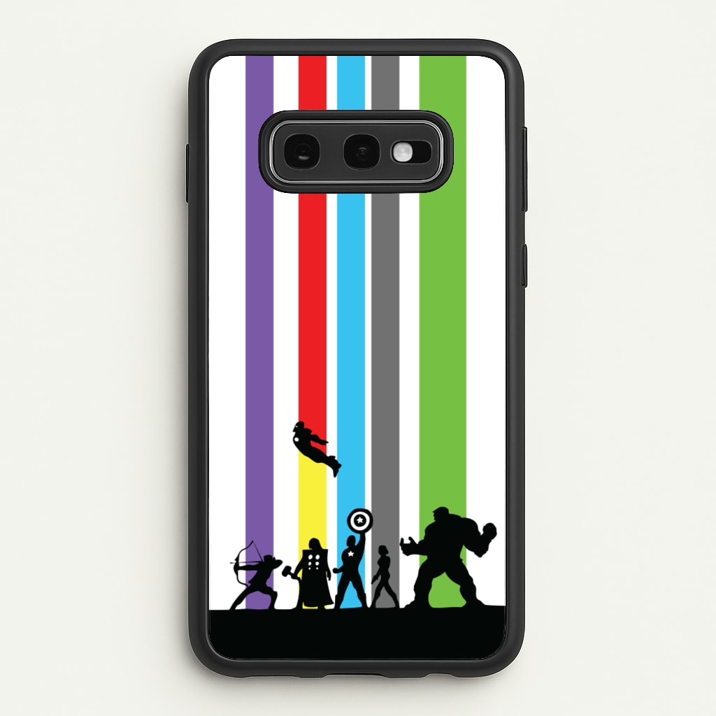 Superhero Team Silhouette - Marvel Phone Case for Galaxy S10e