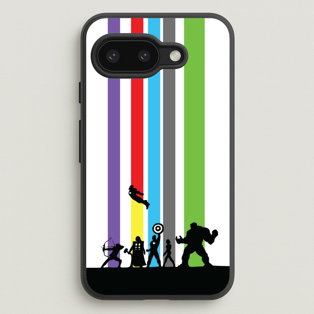 Superhero Team Silhouette - Marvel Phone Case for Google Pixel 9a