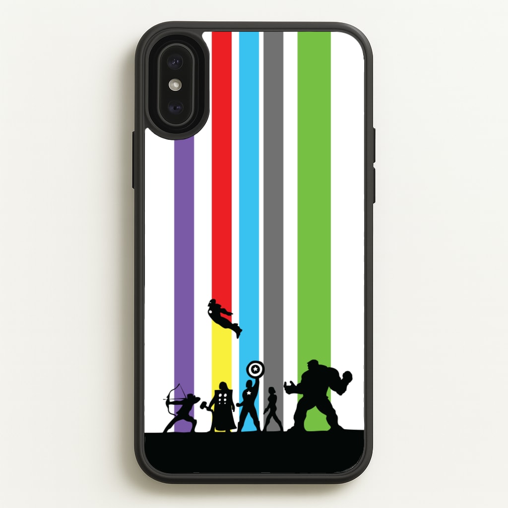 Superhero Team Silhouette - Marvel Phone Case for iPhone XS Max