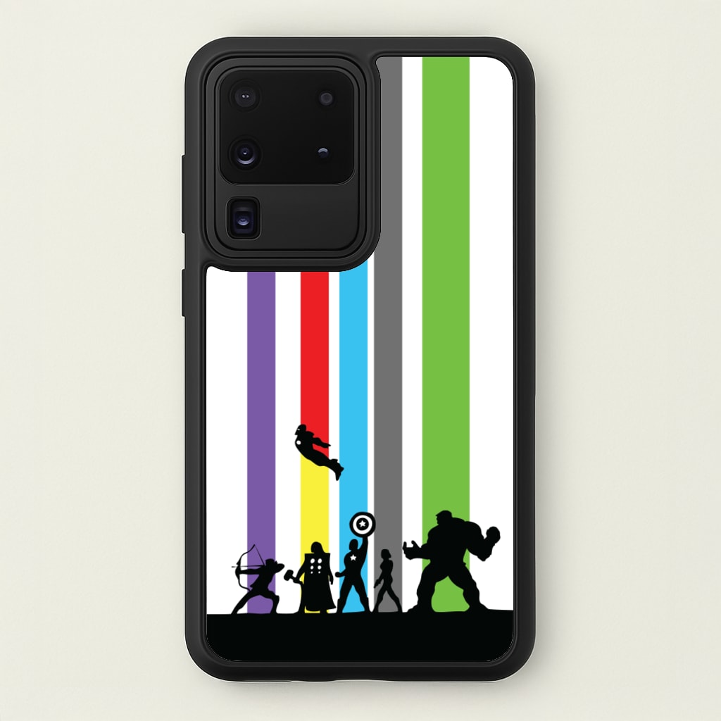 Superhero Team Silhouette - Marvel Phone Case for Galaxy S20 Ultra